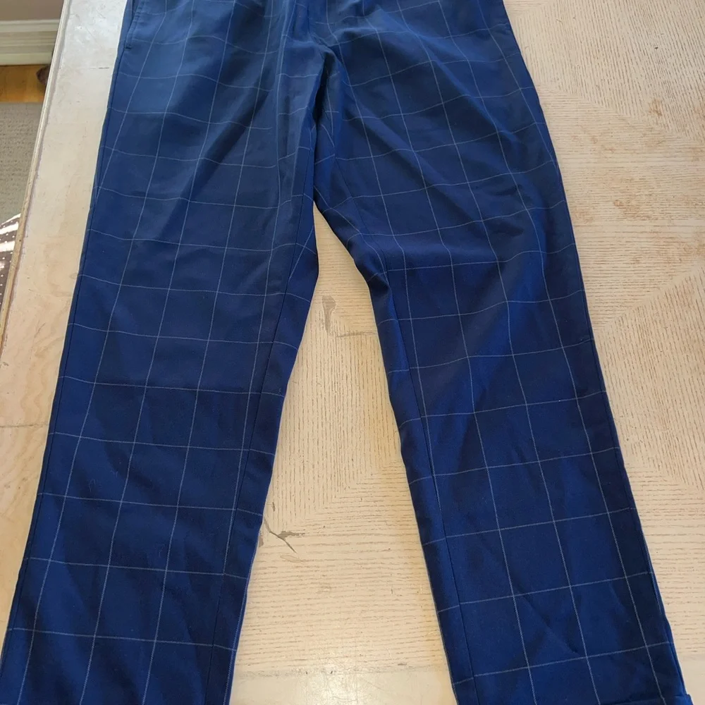 OPEN EDIT Men's E-Waist Plaid Stretch Pants NEW size small